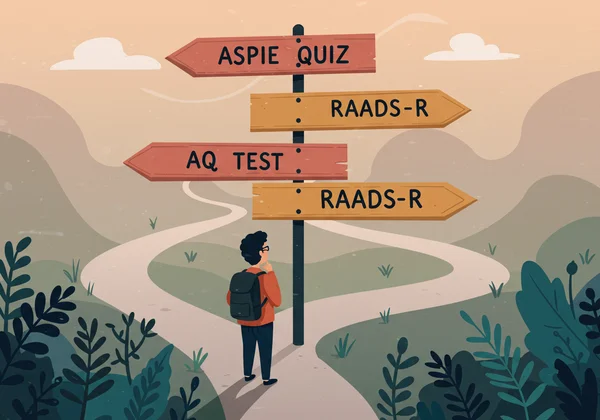 Person choosing from multiple neurodivergent test options