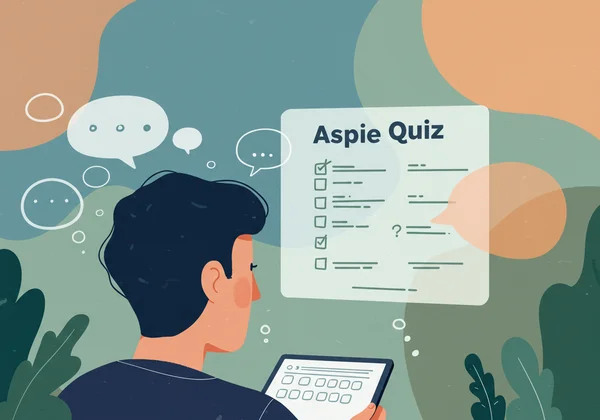 Person contemplating a quiz on a screen for self-insight