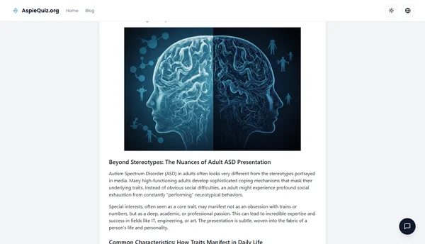 Neurodivergent Traits in Adults: Beyond Your Aspie Quiz Score