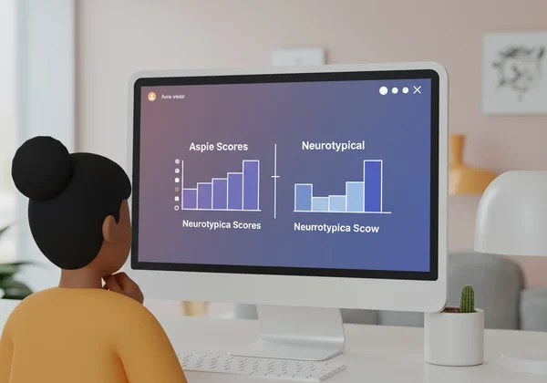 User viewing a graph of Aspie quiz scores