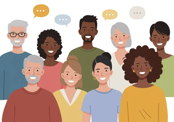 Diverse people finding support and understanding in a group