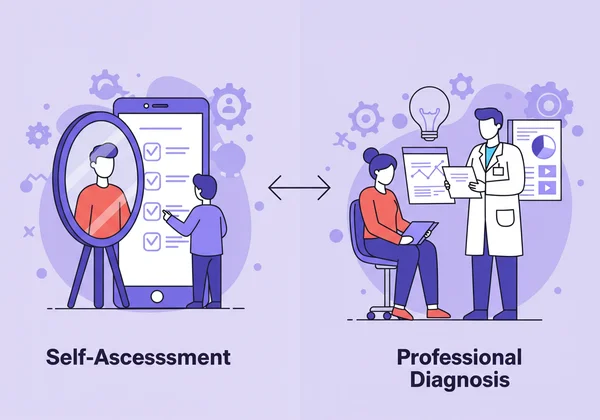 Visual comparison: self-assessment vs professional diagnosis